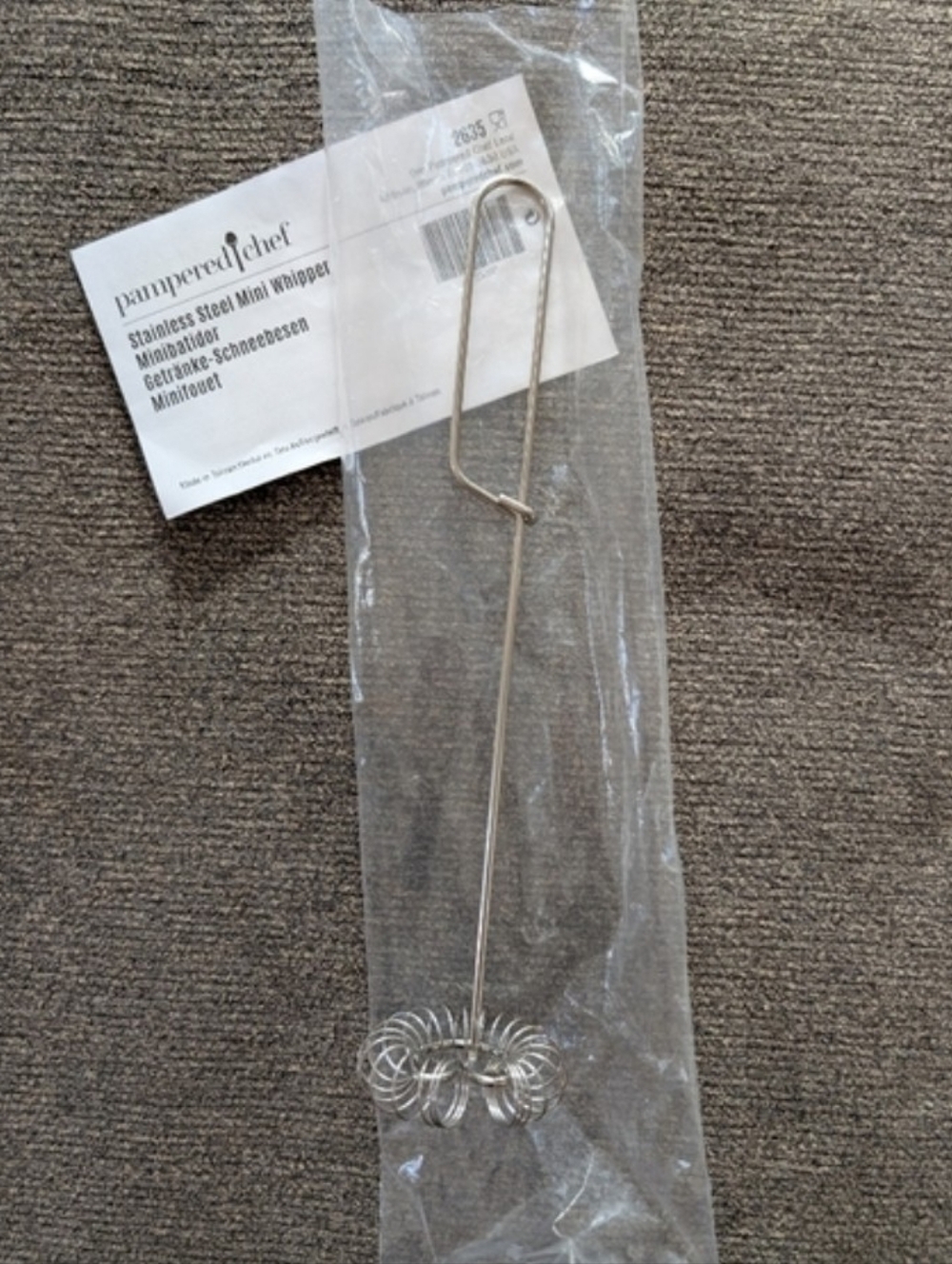 Pampered Chef Stainless Steel Mini Whipper NIP.
